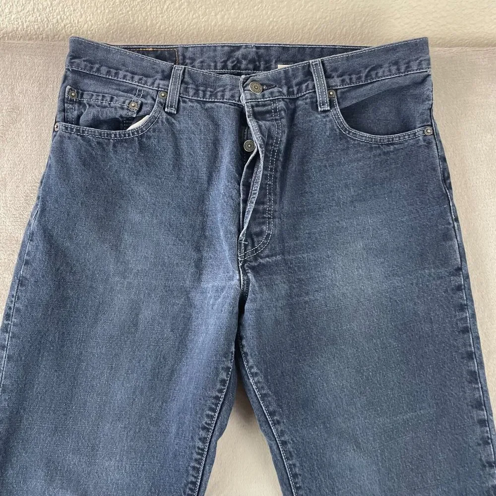 Vintage Levi's 501xx Jeans 34X31 Blue Button Fly Denim Straight 90s Bat Wing Tag